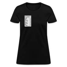 Load image into Gallery viewer, Women's Facts Tee - black