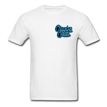 Load image into Gallery viewer, Charing Cross No Batteries Tee (chest logo) - white