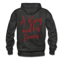Load image into Gallery viewer, A King and his Drums Hoodie - charcoal gray