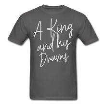 Load image into Gallery viewer, A King And His Drums T-shirt - charcoal