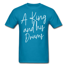 Load image into Gallery viewer, A King And His Drums T-shirt - turquoise