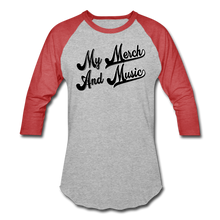 Load image into Gallery viewer, My Merch And Music Baseball Tee - heather gray/red