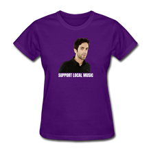 Load image into Gallery viewer, My Merch And Music Support Local Music Women's Tee - purple