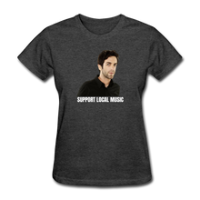 Load image into Gallery viewer, My Merch And Music Support Local Music Women's Tee - heather black