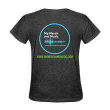 Load image into Gallery viewer, My Merch And Music Support Local Music Women's Tee - heather black