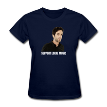 Load image into Gallery viewer, My Merch And Music Support Local Music Women's Tee - navy