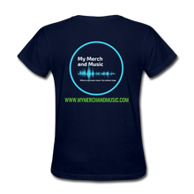 Load image into Gallery viewer, My Merch And Music Support Local Music Women's Tee - navy