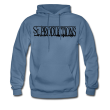 Load image into Gallery viewer, Black Logo Hoodie - denim blue