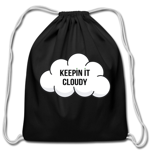 Keepin' It Cloudy Drawstring Bag - black
