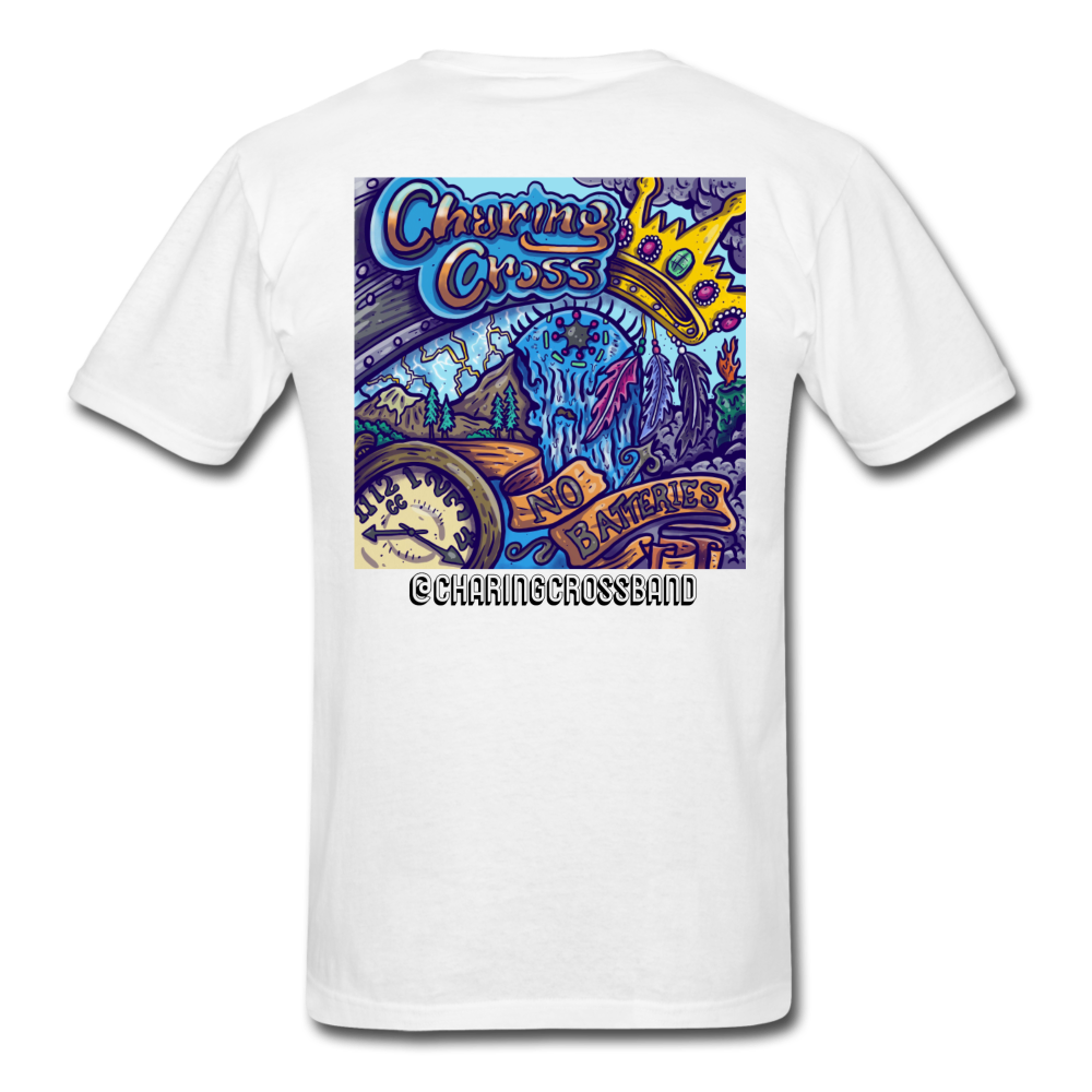 Charing Cross No Batteries Tee (chest logo) - white