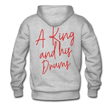 Load image into Gallery viewer, A King and his Drums Hoodie - heather gray
