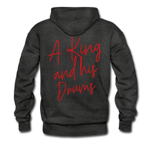 Load image into Gallery viewer, A King and his Drums Hoodie - charcoal gray
