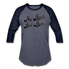 Load image into Gallery viewer, My Merch And Music Baseball Tee - heather blue/navy
