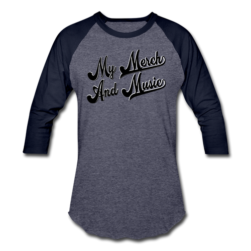 My Merch And Music Baseball Tee - heather blue/navy