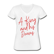 Load image into Gallery viewer, A King And His Drums V-Neck - white
