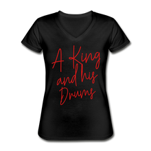 Load image into Gallery viewer, A King And His Drums V-Neck - black
