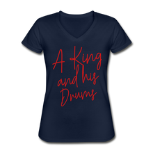 Load image into Gallery viewer, A King And His Drums V-Neck - navy

