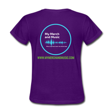 Load image into Gallery viewer, My Merch And Music Support Local Music Women&#39;s Tee - purple
