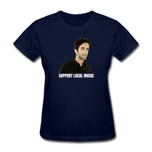 Load image into Gallery viewer, My Merch And Music Support Local Music Women&#39;s Tee - navy
