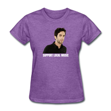 Load image into Gallery viewer, My Merch And Music Support Local Music Women&#39;s Tee - purple heather
