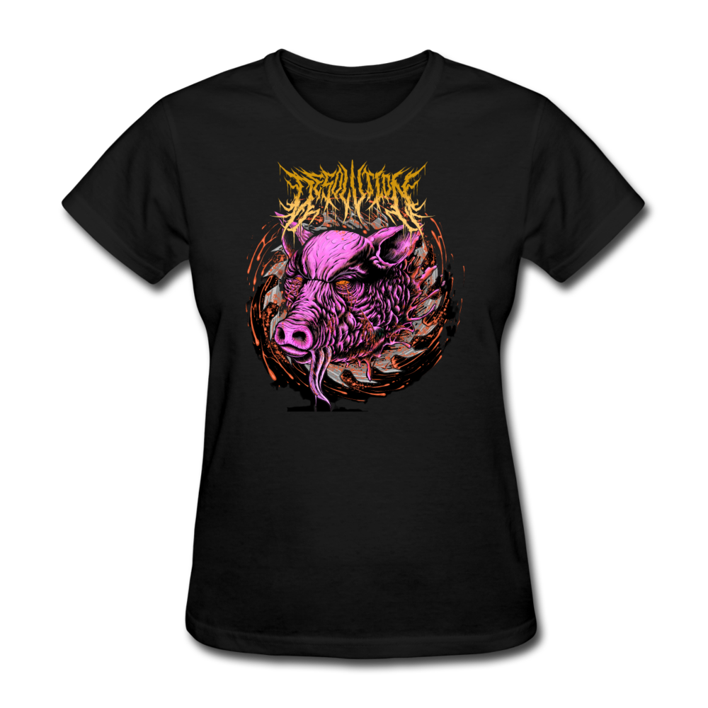Desloution Pig Head Women's Tee - black